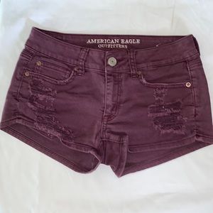 American Eagle Outfitters Shortie Stretch Shorts size 4 color is plum